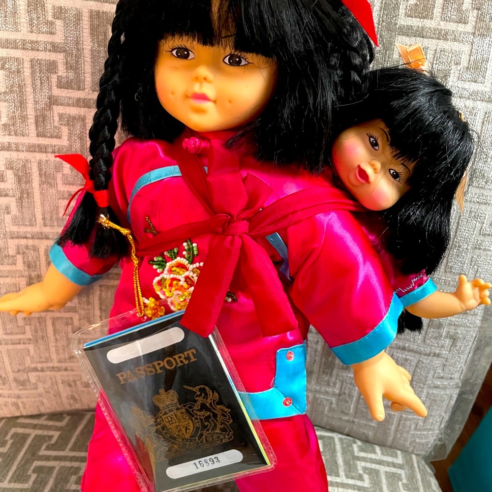 Vintage Japanese mother and baby doll
